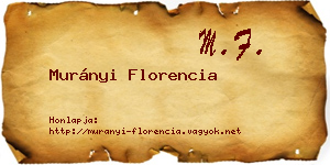 Murányi Florencia névjegykártya